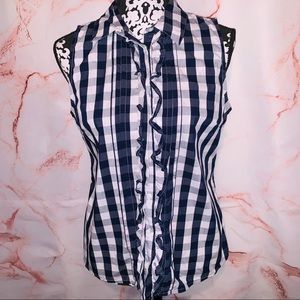 Tommy Hilfiger Navy blue & white sleeveless top